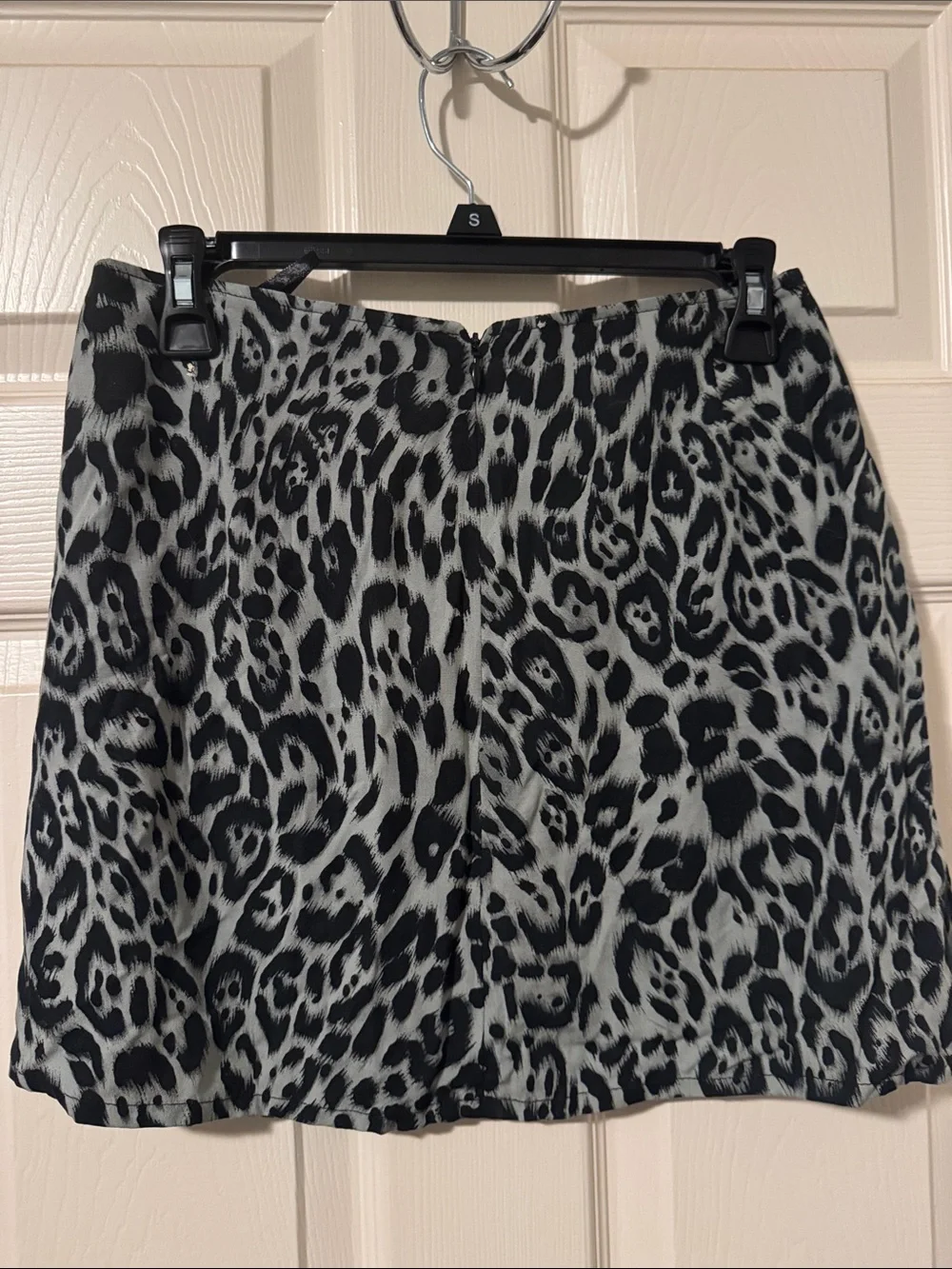 Motel Rocks Black & Gray Leopard Mini Skirt